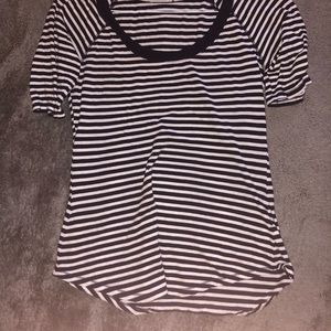women’s black and white striped shirt